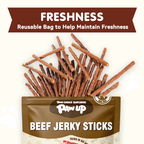 PAWUP Dog Treats Beef Sticks for Small Medium Large Dogs, Natural High Protein Dental Chews Training Treats, 12oz - Pawup