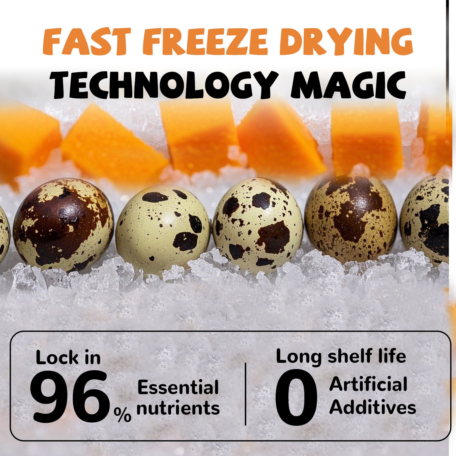 Freeze Dried Quail Egg Yolk Treats for Cats & Dogs, Coat & Urinary Health, 3.5 oz - Pawup