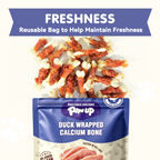 Duck Wrapped Calcium Bone Dog Treats, Rawhide-Free High-Protein Chews for Puppies & Small Dogs, 10.6 oz - Pawup