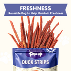 PAWUP Duck Jerky Strips Dog Treats, Natural Healthy, 99% Duck Breast with Taurine, High Protein Training Treats for Small Medium Large Dogs, 10.6oz - Pawup