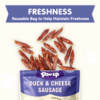 PAWUP Duck Sausage with Cheese Dog Treats, Natural Dog Snacks for Small Medium Large Dogs, Training Treats for Dogs, 10.6oz - Pawup