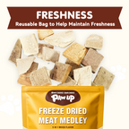 PAWUP Freeze Dried Dog Treats, Chicken, Duck, Beef, Beef Liver & Salmon, Single-Ingredient Variety Snack Pack for Small, Medium & Large Dogs, 2.5 oz Bag - Pawup