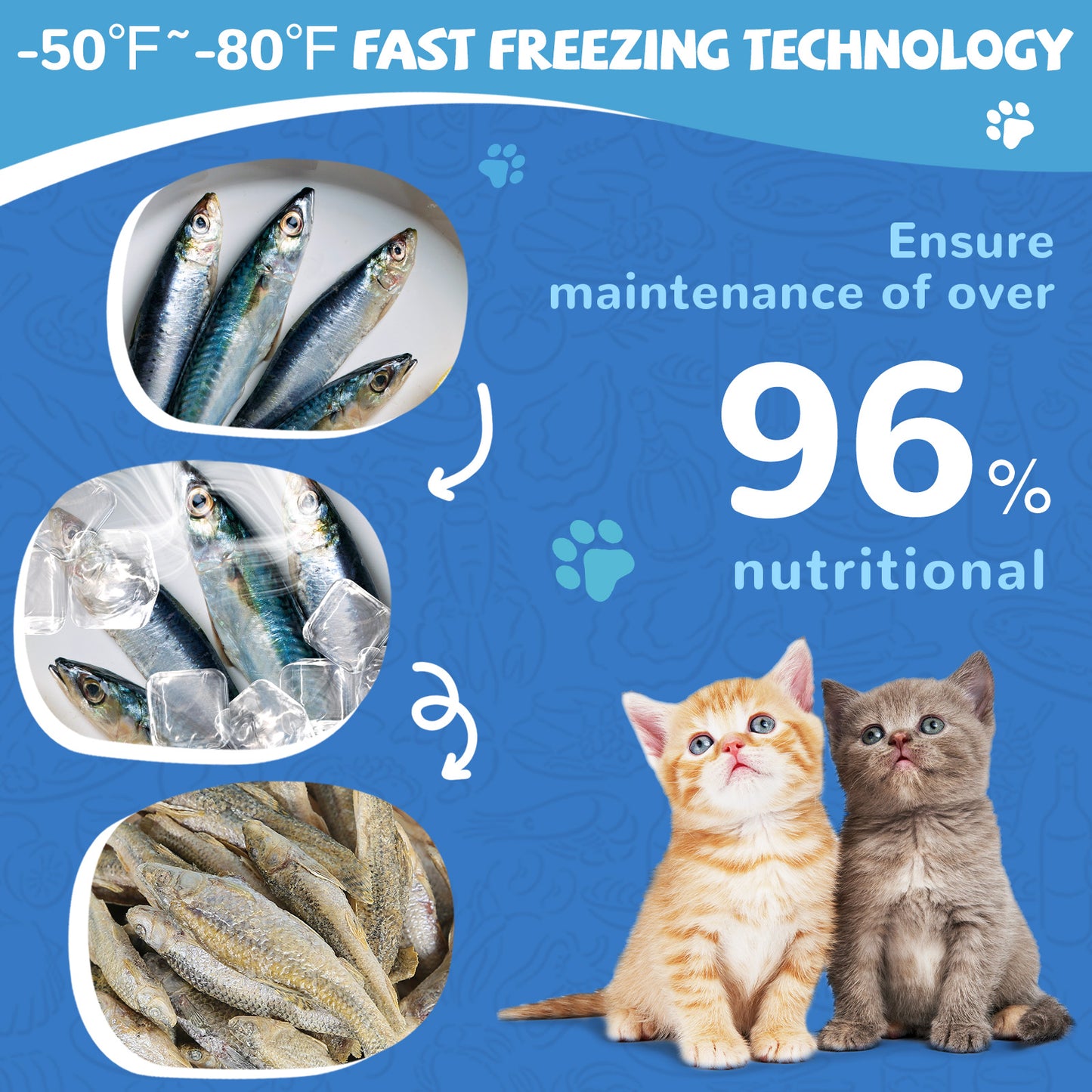 Freeze-Dried Minnows Treats for Dogs & Cats, Omega-3 Rich Single-Ingredient Snacks, 2.8 oz - Pawup