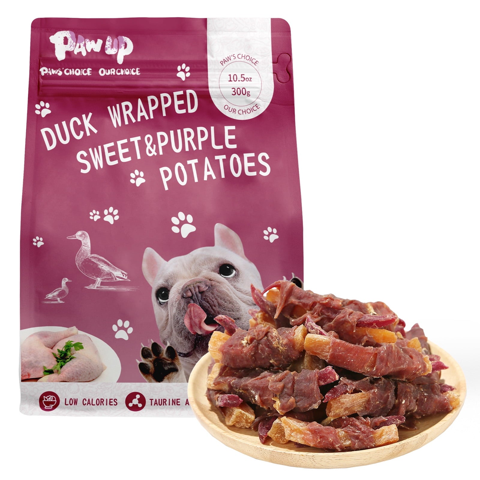Duck Wrapped Purple & Sweet Potato Dog Treats, High-Fiber Chews for Dogs, 10.6 oz - Pawup