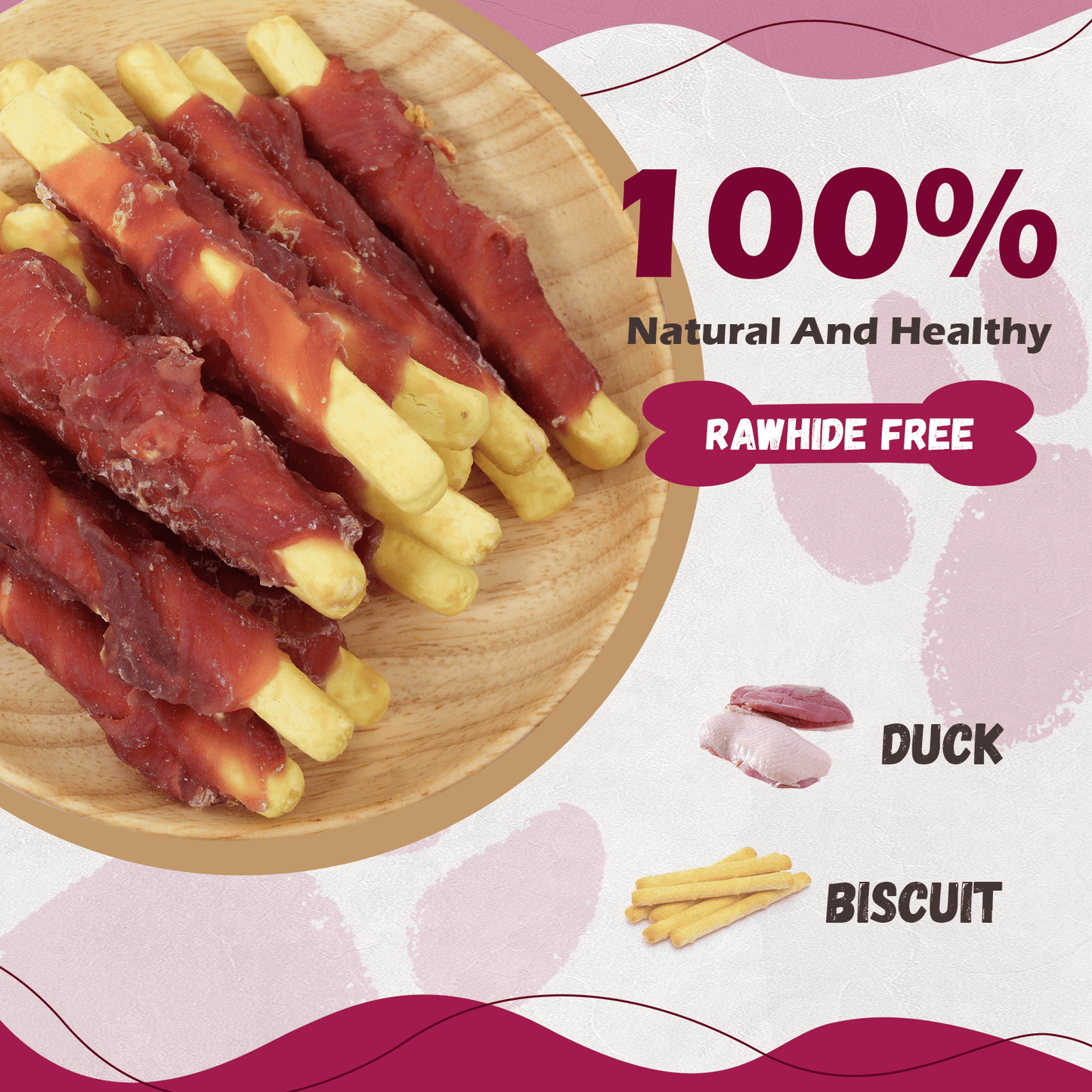 Duck Wrapped Pumpkin Dog Treats, Rawhide-Free Chews for Dogs, 10.6 oz - Pawup