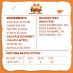 Freeze Dried Quail Egg Yolk Treats for Cats & Dogs, Coat & Urinary Health, 3.5 oz - Pawup