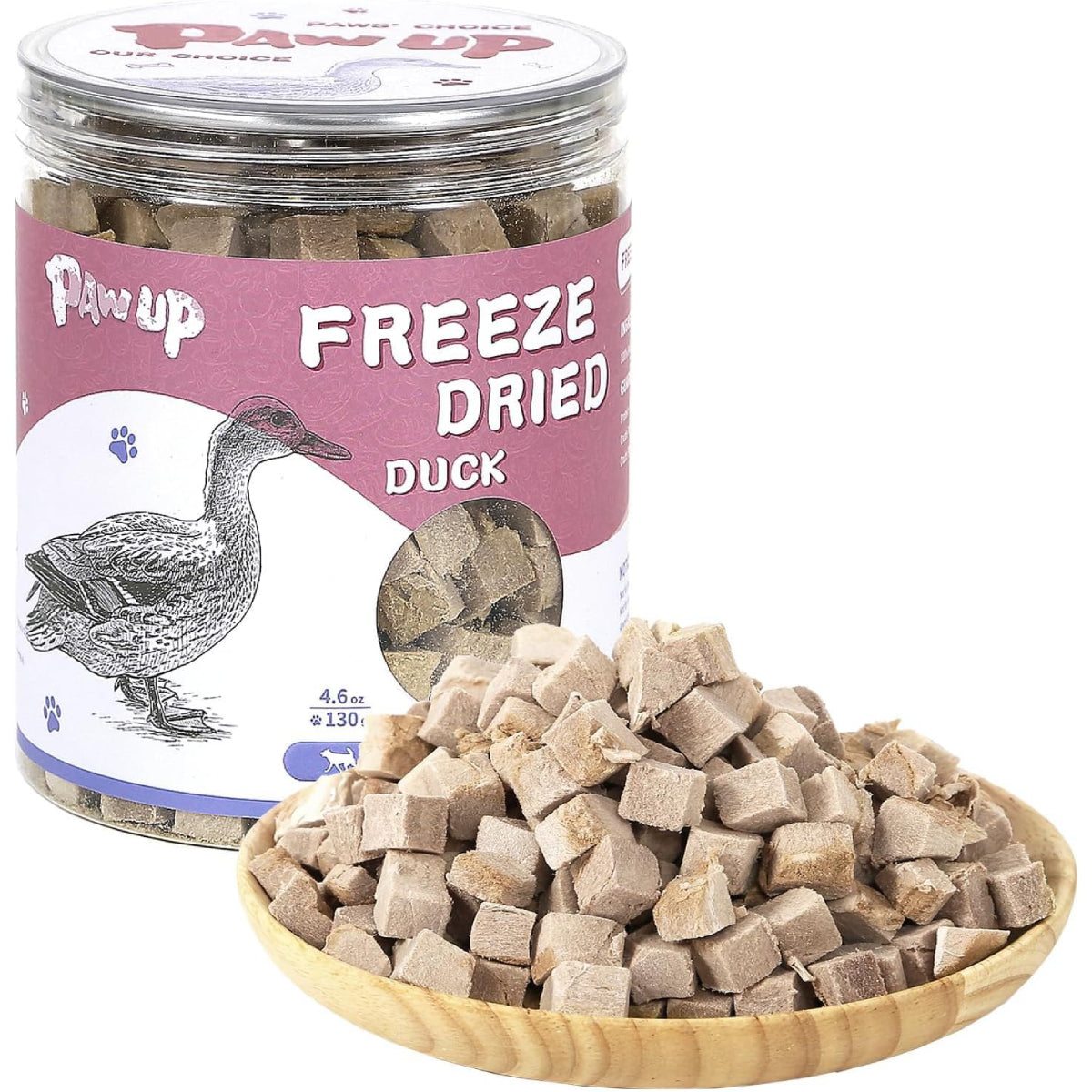 PAWUP Freeze Dried Cat Treats, Duck Breast, Single Ingredient, 4.6oz | Cat Food Toppers, High Protein, Low Fat, Natural, Healthy, Rawhide Free, Gluten&Grain Free - Pawup