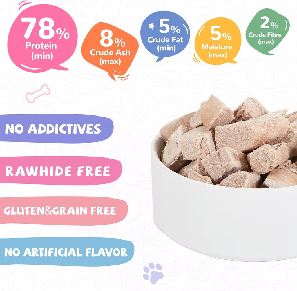 Freeze-Dried Duck Treats for Cats & Dogs, High-Protein Food Topper, 3.8 oz - Pawup