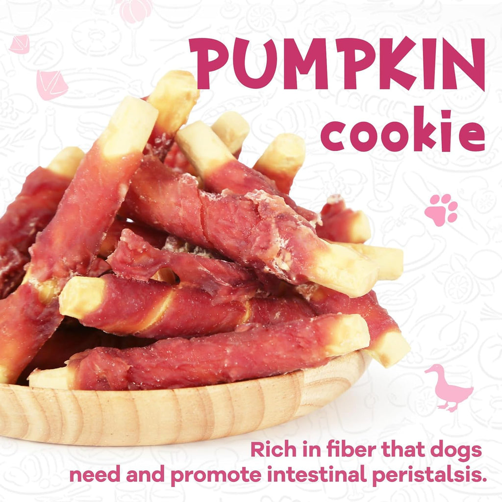Duck Pumpkin Biscuit Stick Dog Treats, Low-Fat Chewy Snacks for Small Dogs, 12.5 oz - Pawup
