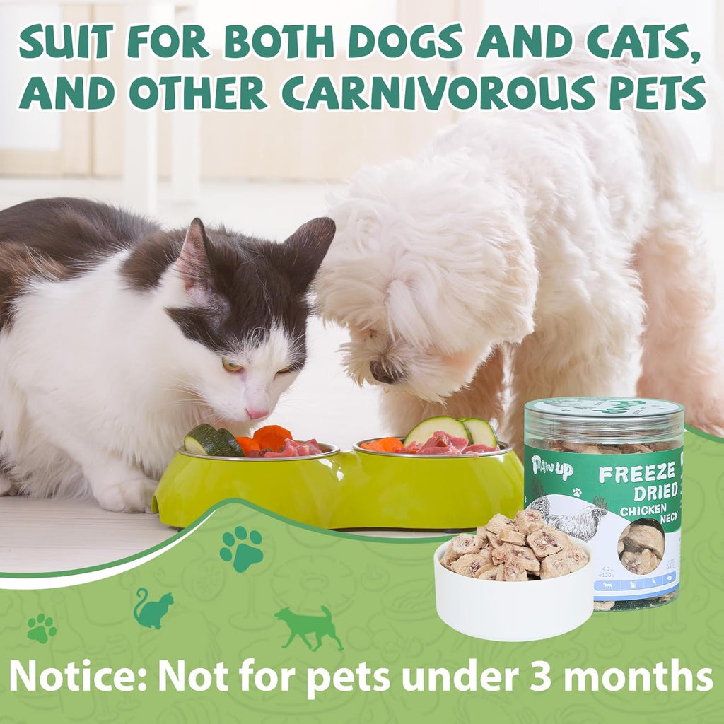 Freeze-Dried Chicken Necks for Cats & Dogs, High-Protein Single-Ingredient Treats, 4.2 oz - Pawup