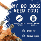 PAWUP Dog Treat Chicken Wrapped Cod Skins, Fish Chews, 12-15 Count | Crunchy & Chewy, Rawhide-Free, Rich in Omega-3, for Small, Medium & Large Breeds, 12.5 oz