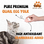 Freeze Dried Quail Egg Yolk Treats for Cats & Dogs, Coat & Urinary Health, 3.5 oz - Pawup