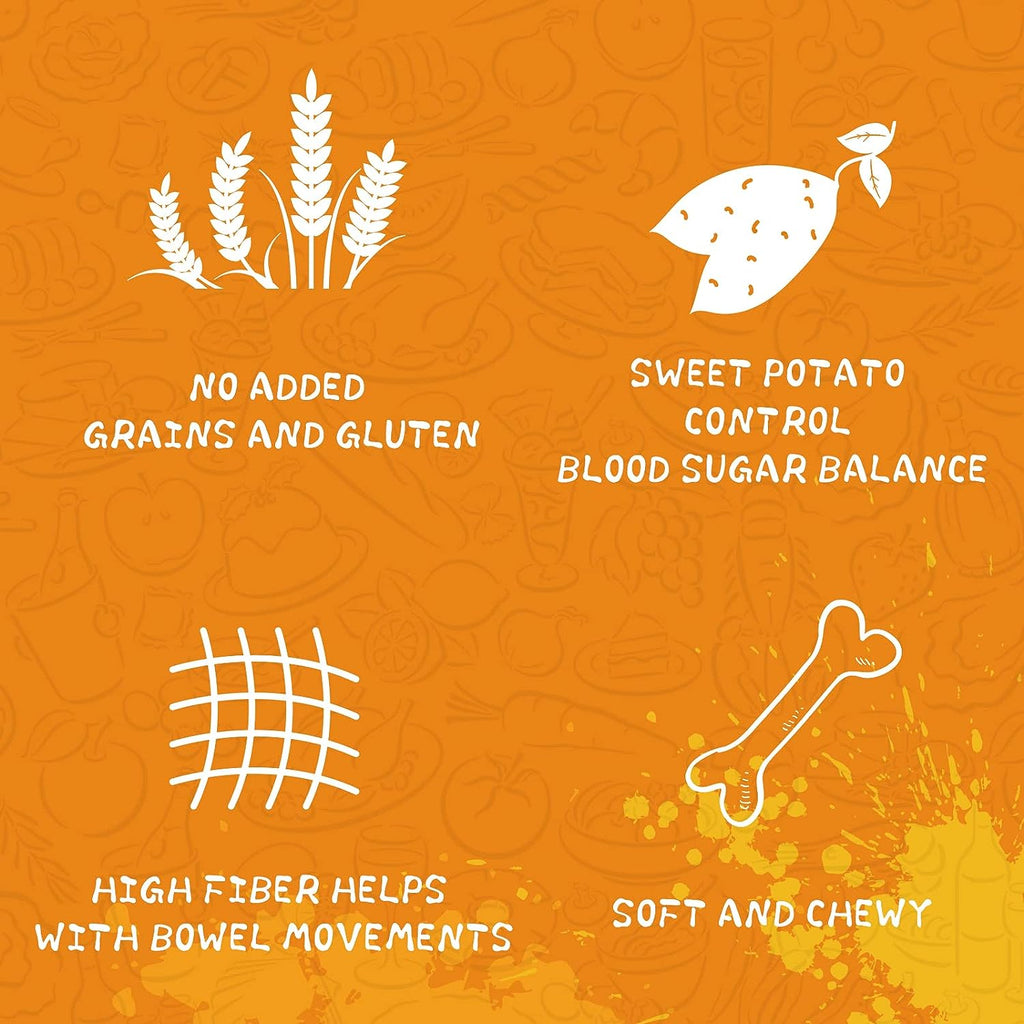 Sweet Potato Strips Dog Treat Soft,Vegan Chew, 12.5 oz - Pawup