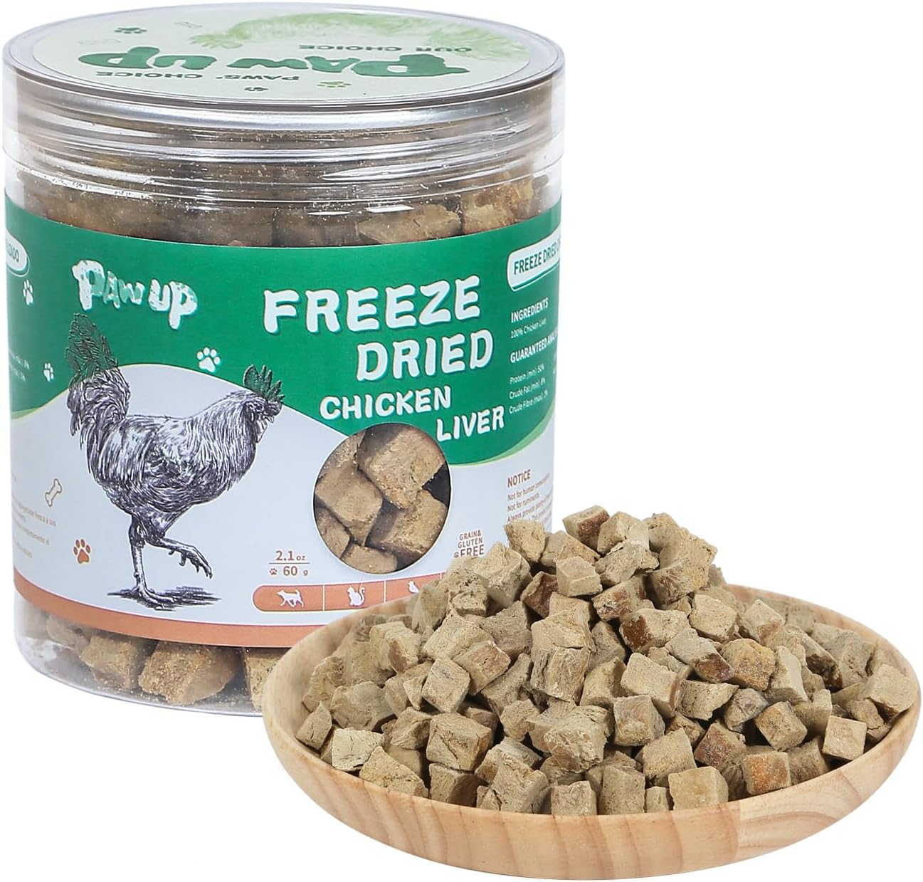 Freeze-Dried Chicken Liver Treats for Dogs & Cats, High-Protein Snacks, 2.1 oz - Pawup