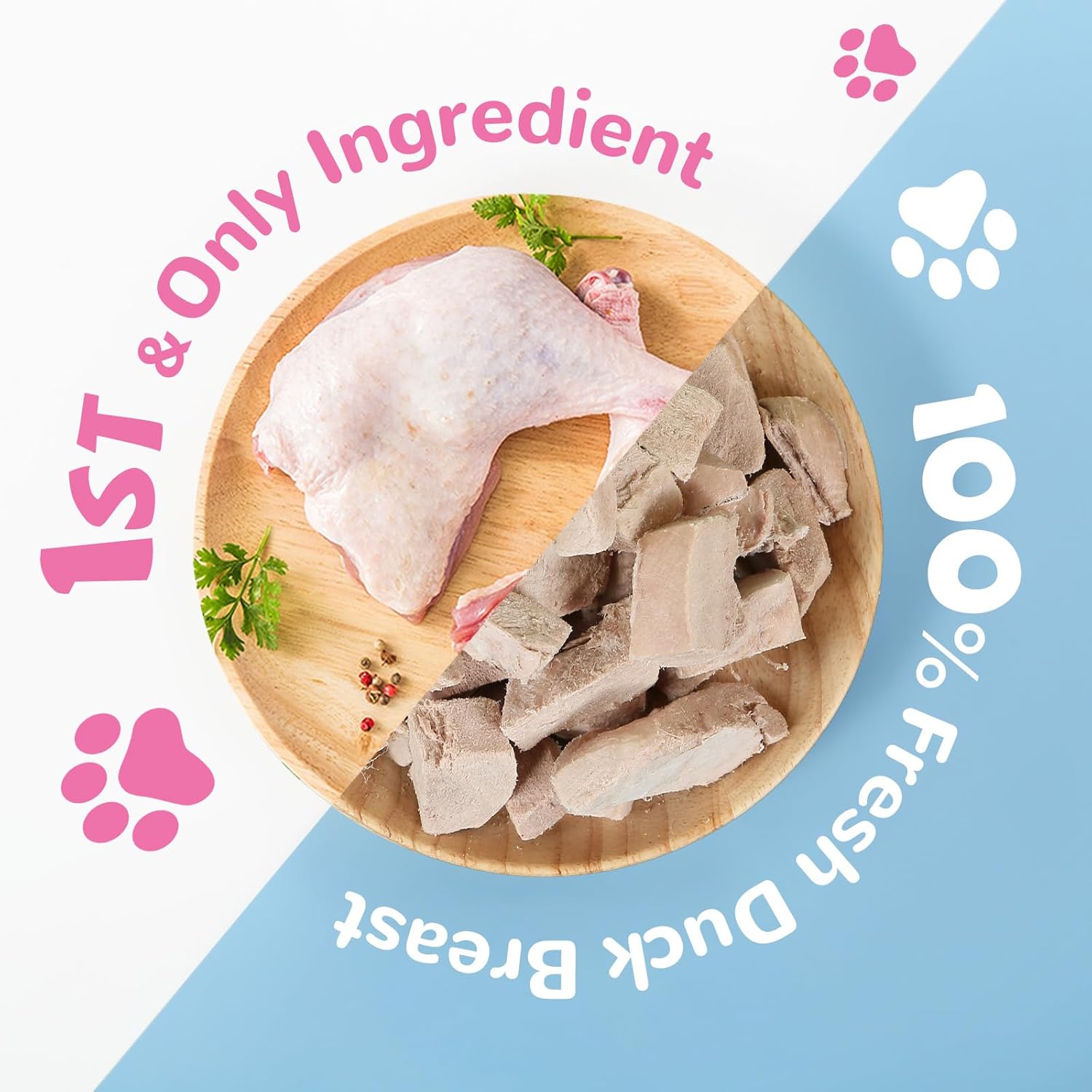Freeze-Dried Duck Treats for Cats & Dogs, High-Protein Food Topper, 3.8 oz - Pawup