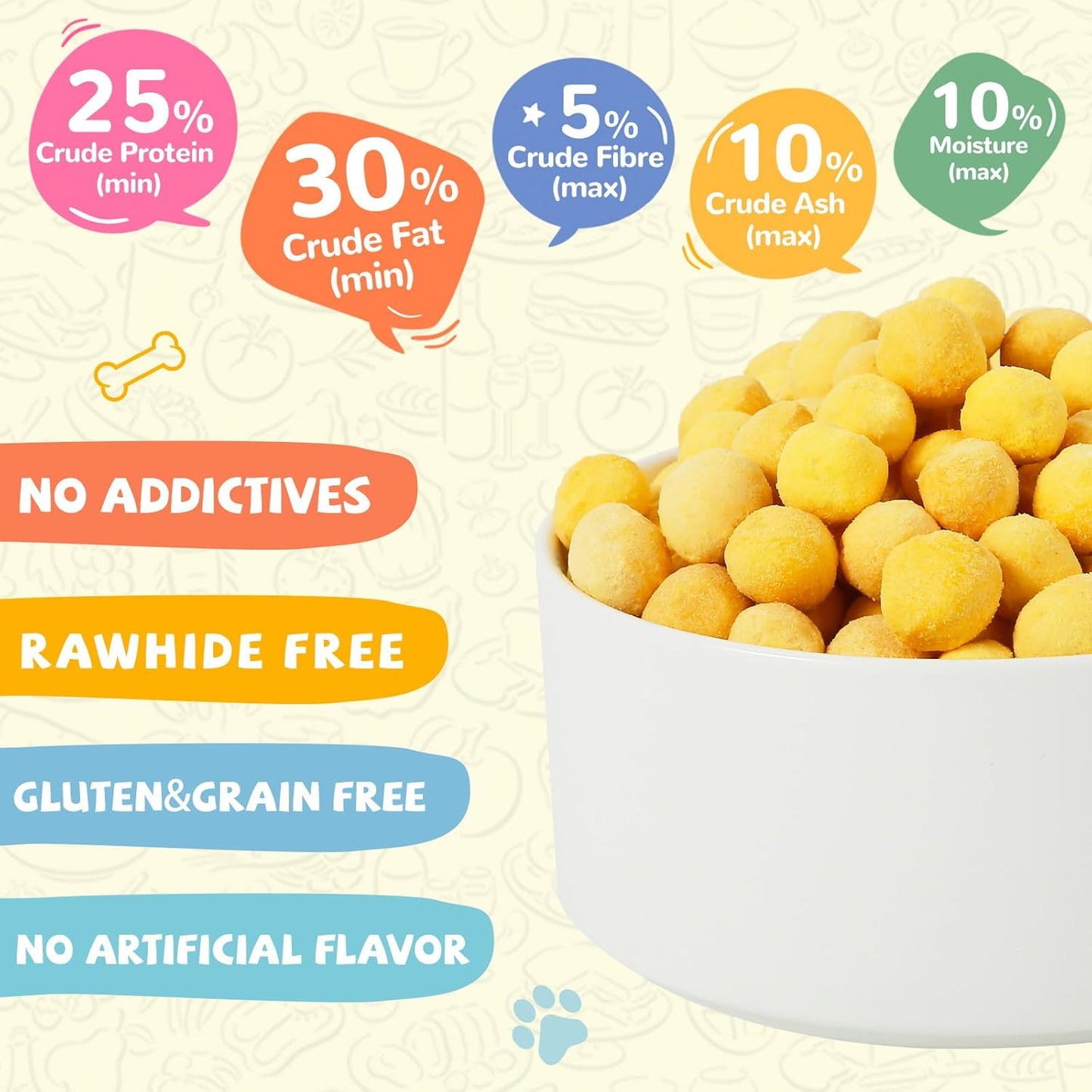 Freeze-Dried Quail Egg Yolk Treats for Dogs & Cats, Single-Ingredient Snacks - Pawup