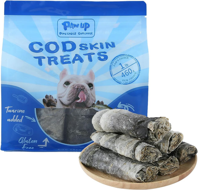Cod Skin Dog Treats, Omega-3 Rich Single-Ingredient Chews, 16.2 oz - Pawup Hover Image