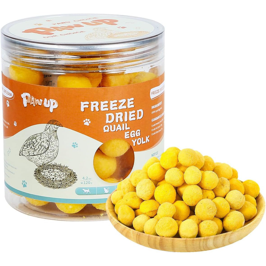 Freeze-Dried Quail Egg Yolk Treats for Dogs & Cats, Single-Ingredient Snacks - Pawup