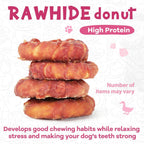 Duck Rawhide Ring Dog Treats, Long-Lasting Chews for Aggressive Chewers, 4 Pack (12.5 oz) - Pawup