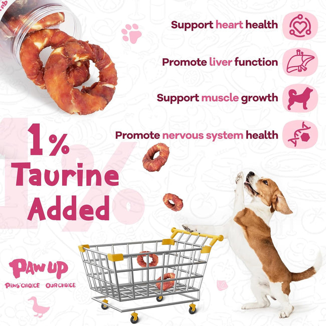 Duck Rawhide Ring Dog Treats, Long-Lasting Chews for Aggressive Chewers, 4 Pack (12.5 oz) Main Image