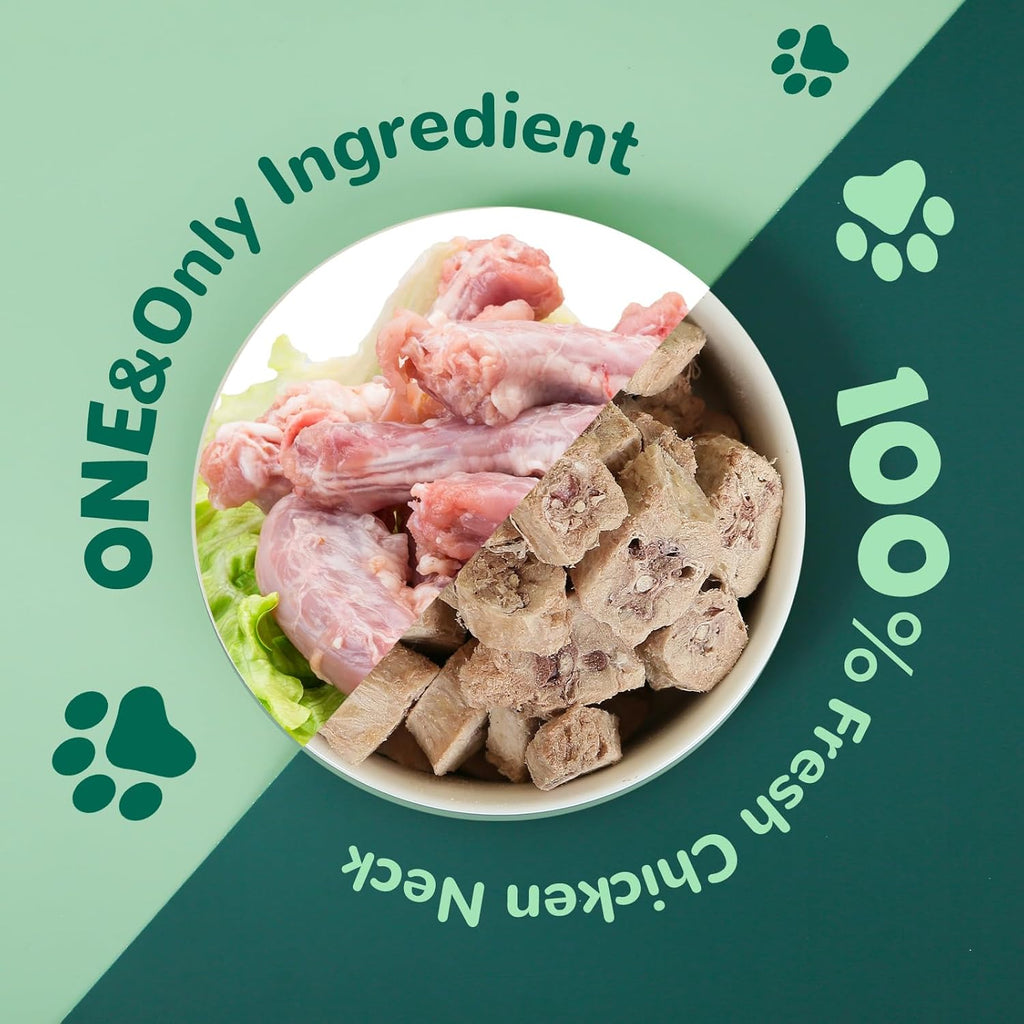 Freeze-Dried Chicken Necks for Cats & Dogs, High-Protein Single-Ingredient Treats, 4.2 oz - Pawup