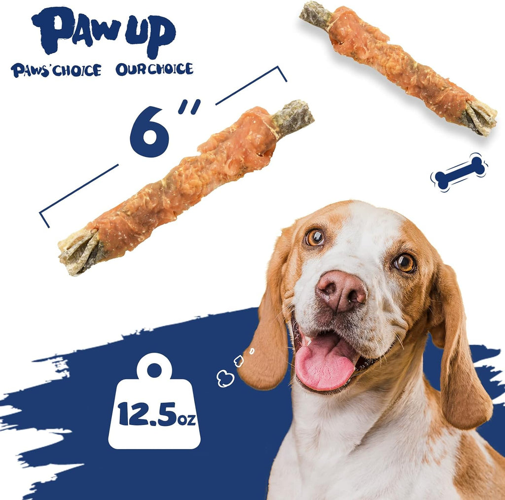 PAWUP Dog Treat Chicken Wrapped Cod Skins, Fish Chews, 12-15 Count | Crunchy & Chewy, Rawhide-Free, Rich in Omega-3, for Small, Medium & Large Breeds, 12.5 oz