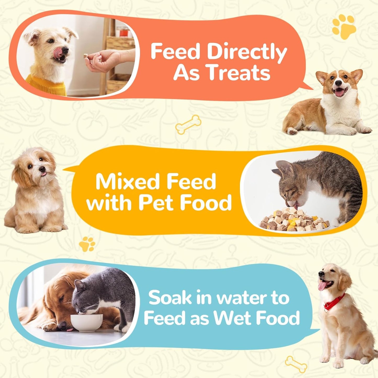 Freeze-Dried Quail Egg Yolk Treats for Dogs & Cats, Single-Ingredient Snacks - Pawup