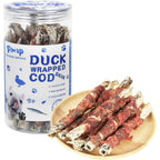 Cod Skin with Duck Dog Treats, High-Protein Omega-3 Chews for Dogs, 12.5 oz - Pawup