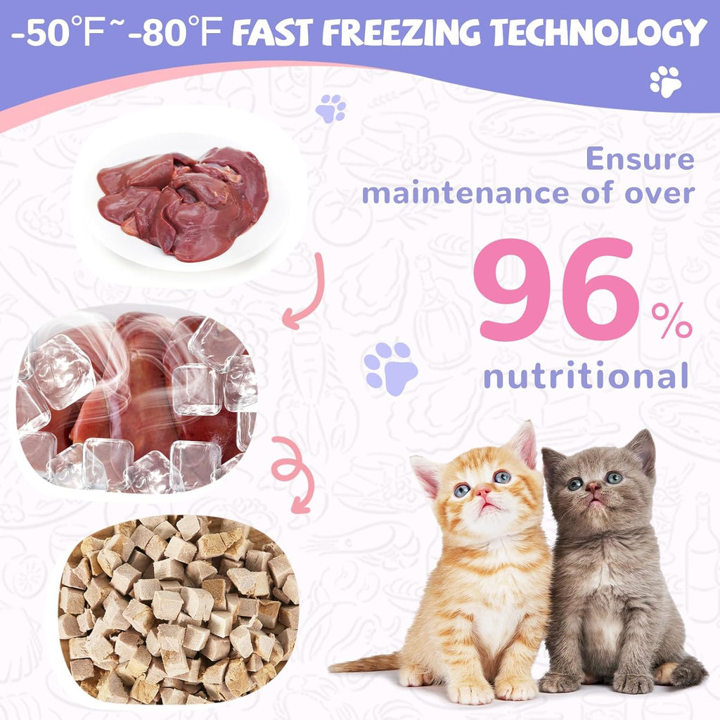 Freeze-Dried Duck Liver Treats for Cats & Dogs, High-Protein Single-Ingredient Snacks, 4.6 oz - Pawup