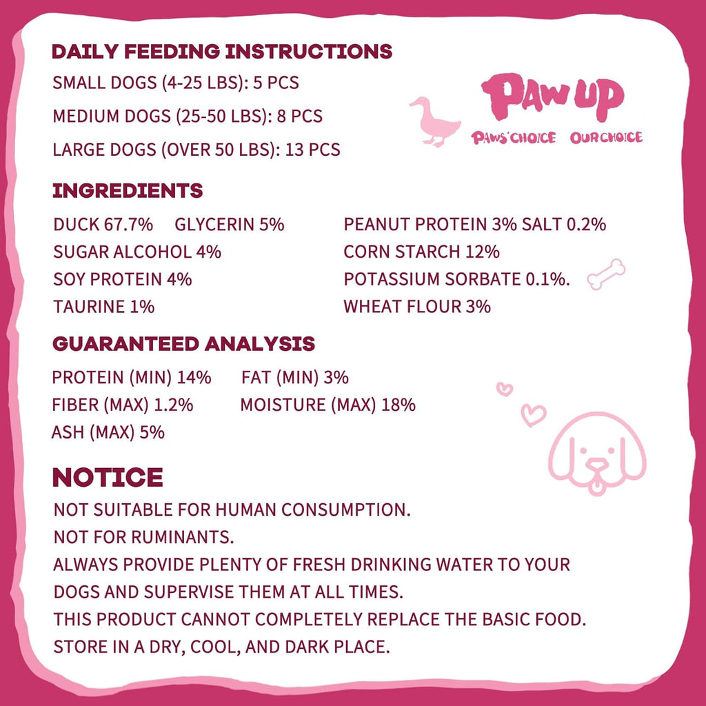 Duck Calcium Bone Dog Treats, Rawhide-Free Chews for Small Dogs, 12.5 oz - Pawup