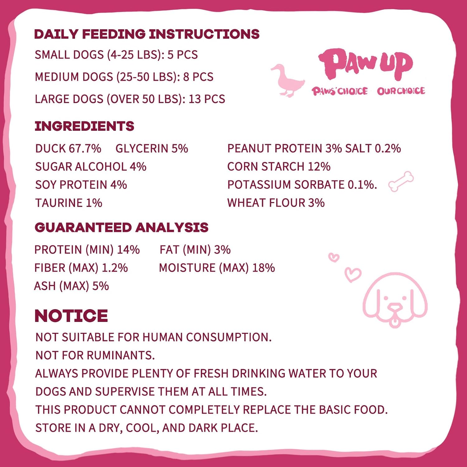 Duck Calcium Bone Dog Treats, Rawhide-Free Chews for Small Dogs, 12.5 oz - Pawup