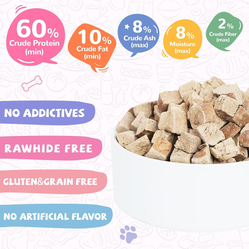 Freeze-Dried Duck Liver Treats for Cats & Dogs, High-Protein Single-Ingredient Snacks, 4.6 oz - Pawup