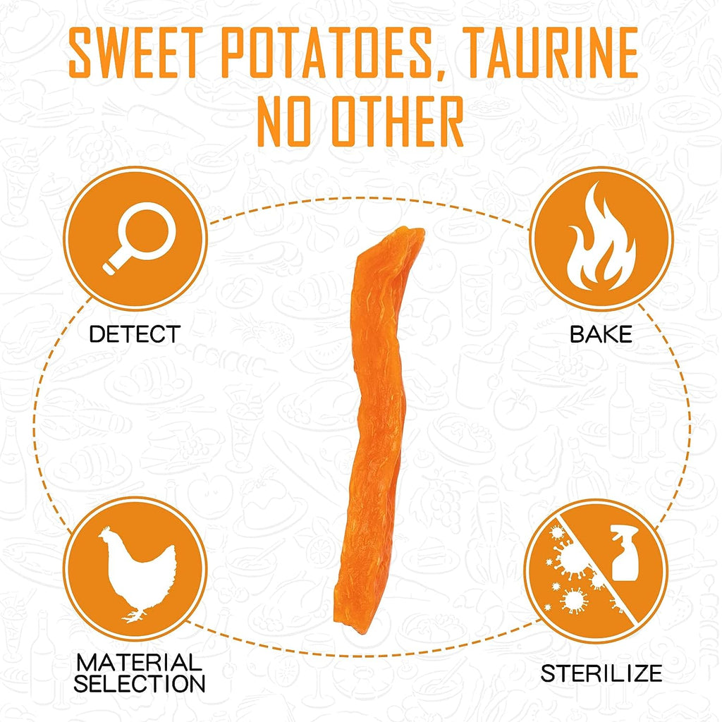 Sweet Potato Strips Dog Treat Soft,Vegan Chew, 12.5 oz - Pawup