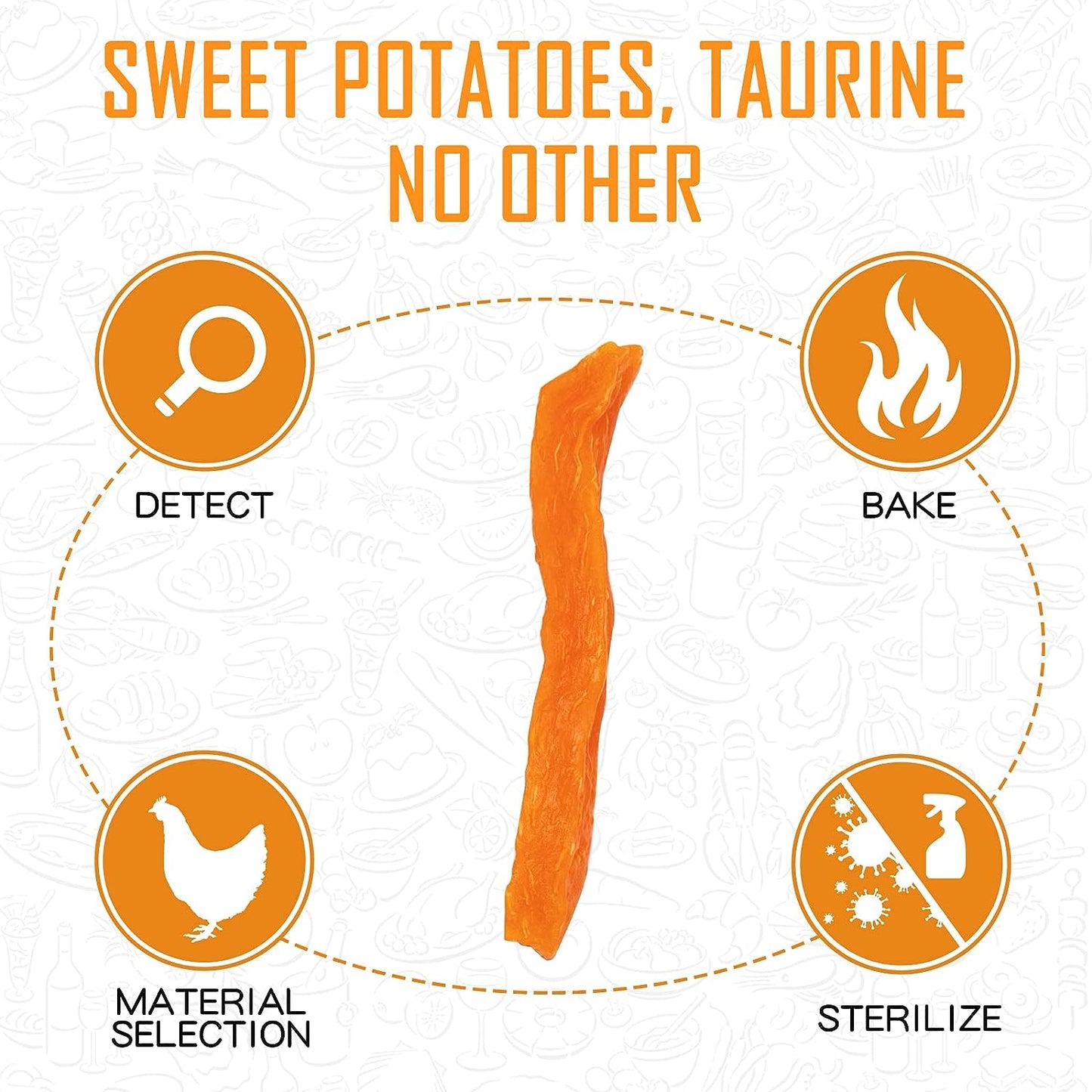 Sweet Potato Strips Dog Treat Soft,Vegan Chew, 12.5 oz - Pawup