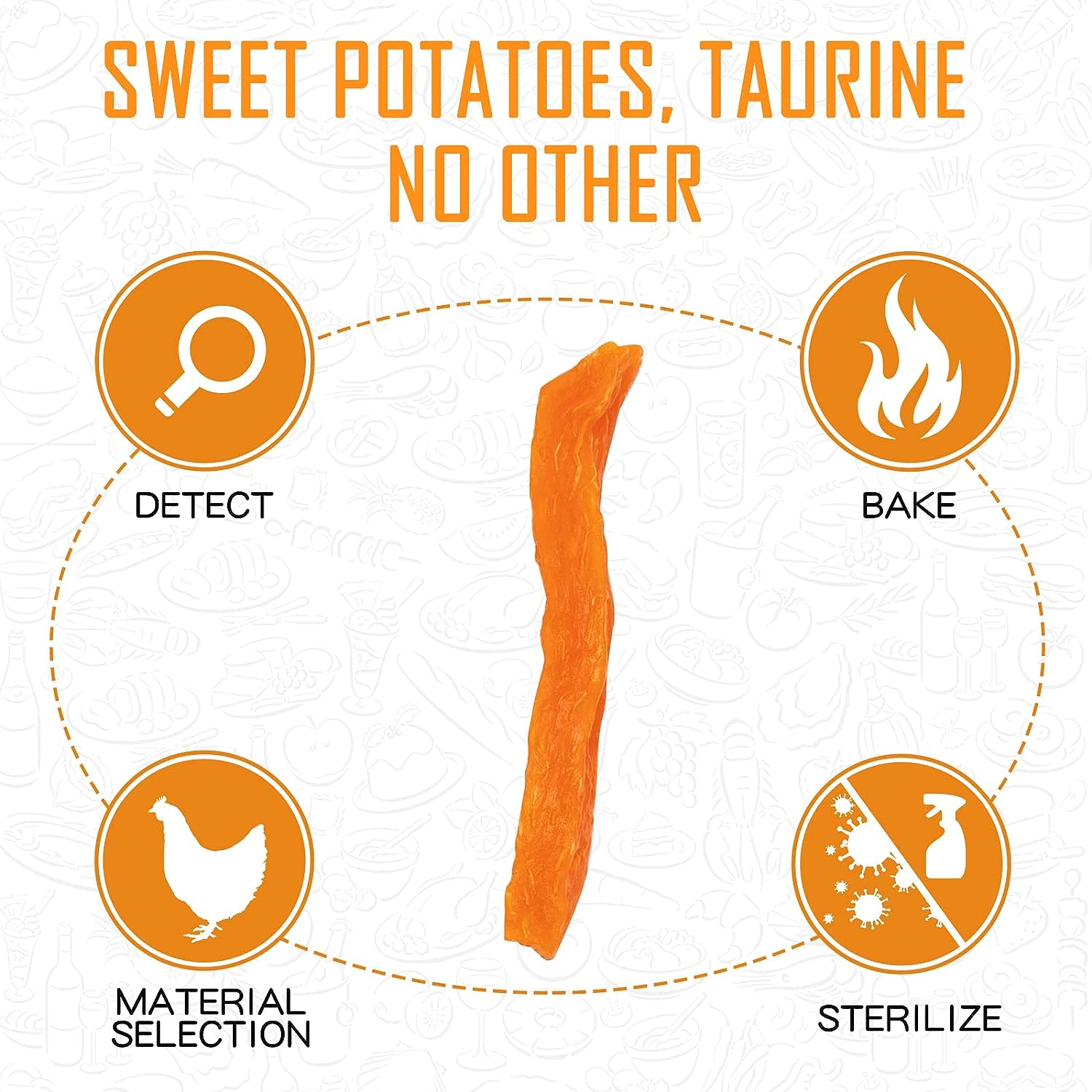 Sweet Potato Strips Dog Treat Soft,Vegan Chew, 12.5 oz - Pawup