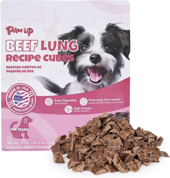 Beef Lung Dog Treats, High-Protein, Low-Fat Chews for All Dogs, 2.2 lb - Pawup Hover Image