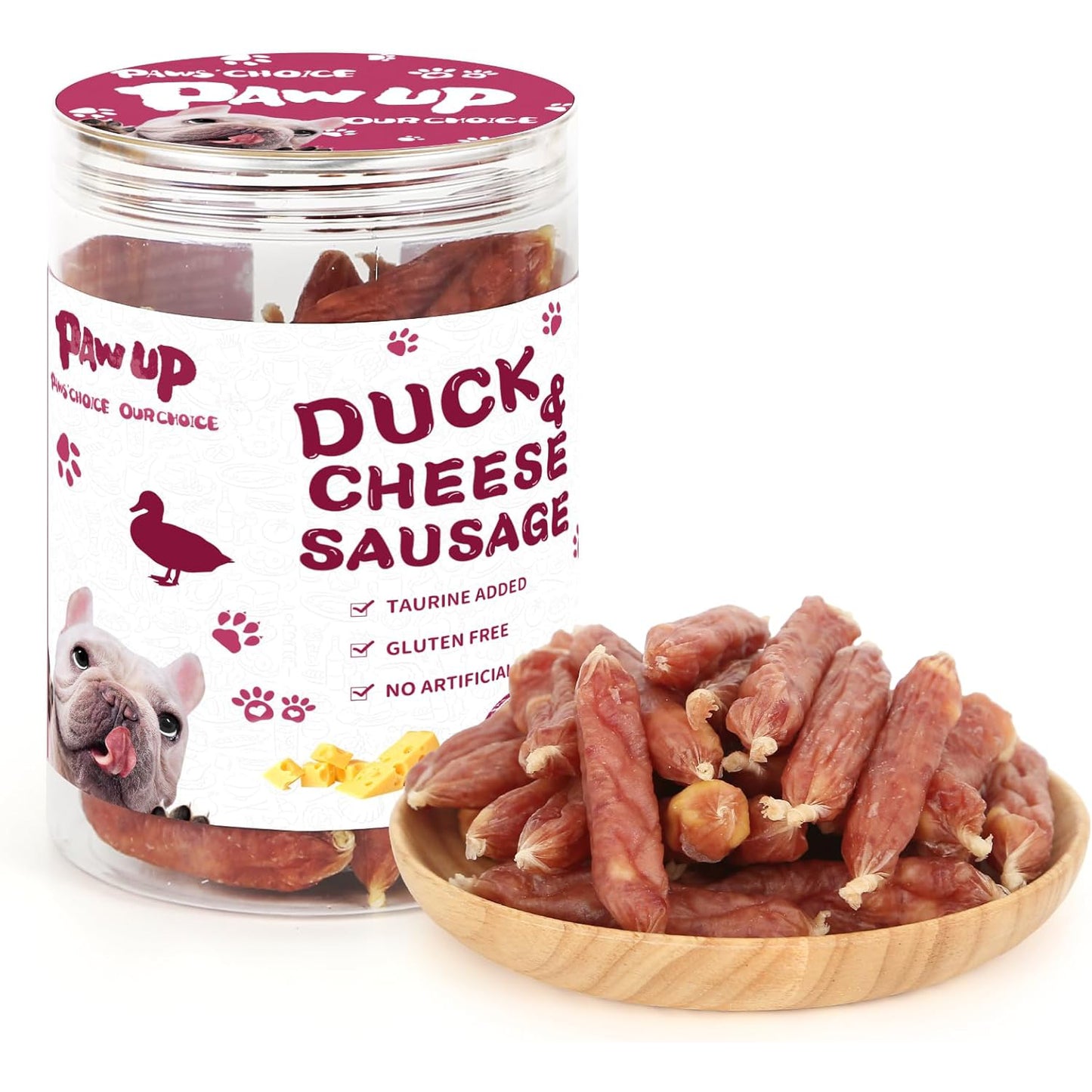 Duck Cheese Sausage Dog Treats, Rawhide-Free Training Snacks for Dogs, 12.5 oz - Pawup