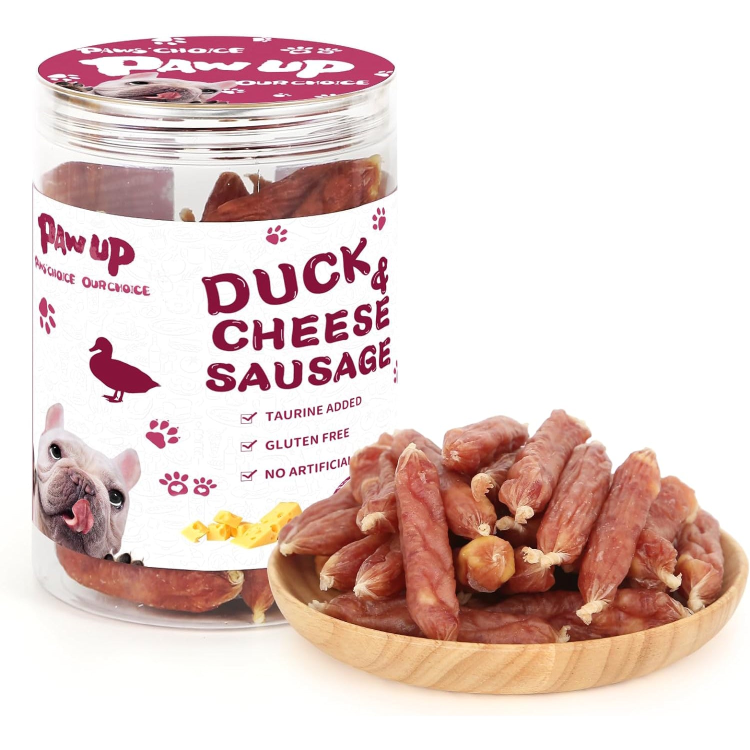 Duck Cheese Sausage Dog Treats, Rawhide-Free Training Snacks for Dogs, 12.5 oz - Pawup