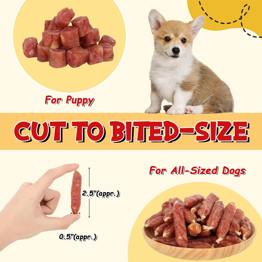Duck Cheese Sausage Dog Treats, Rawhide-Free Training Snacks for Dogs, 12.5 oz - Pawup