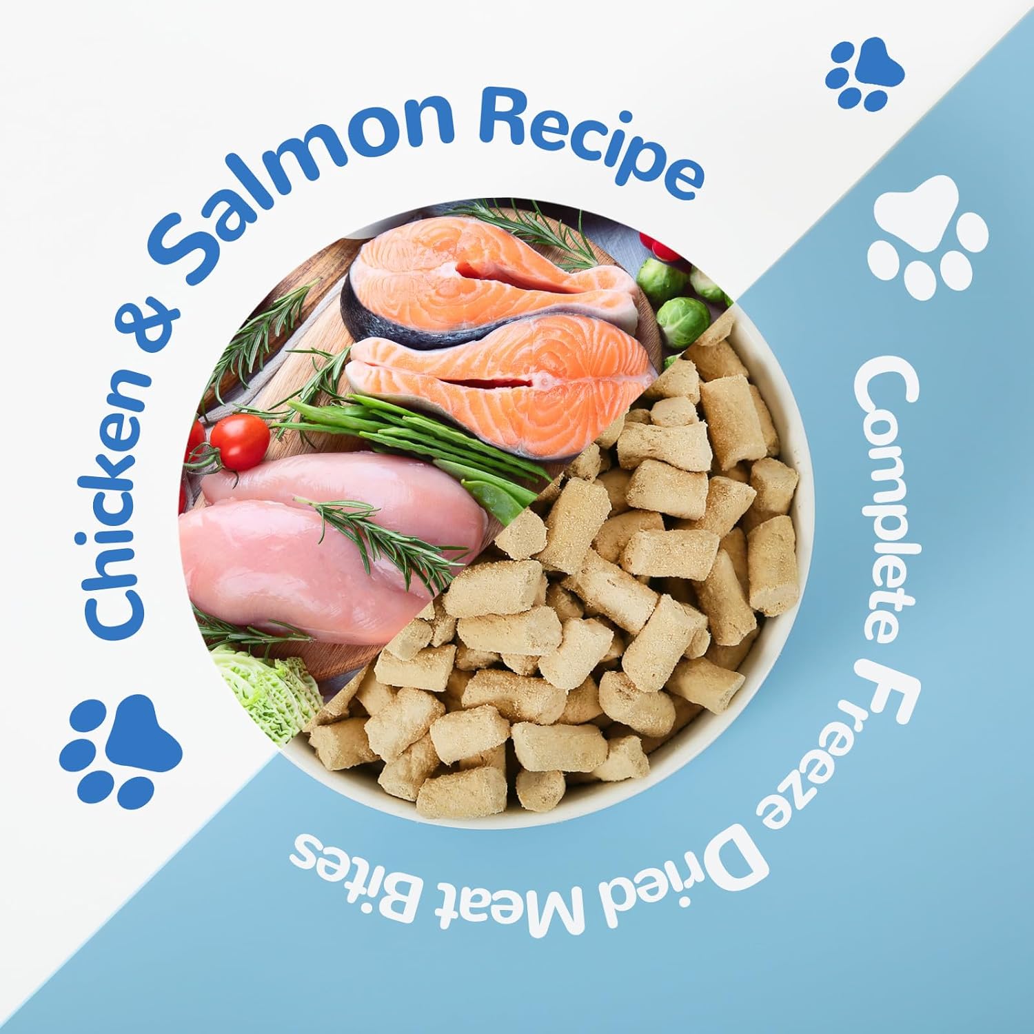 Freeze-Dried Chicken & Salmon Treats for Dogs & Cats, High-Protein Snacks, 5.3 oz - Pawup