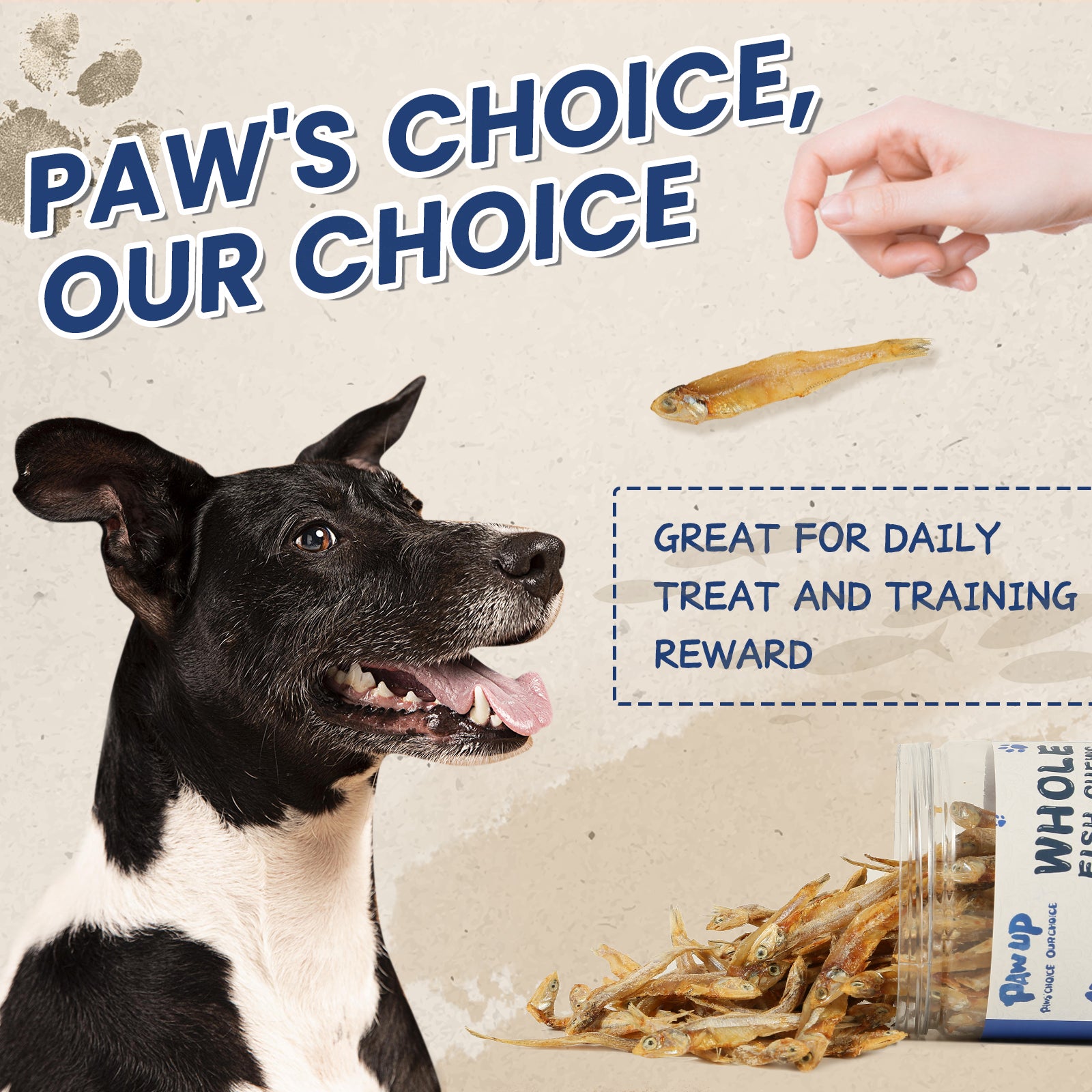 Whole Fish Chews Dog Treats, Protein and Omega-3, 8 oz - Pawup