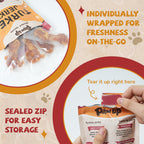 Turkey Jerky Dog Treats, High-Protein Chews for Large Dogs, 6 Sticks (13 g Each) - Pawup