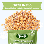 PAWUP Freeze Dried Dog Treats, Real Chicken with Cranberry & Pumpkin, High Protein Crunchy Training Snack for Small Medium Large Dogs, 3.6 oz Bag