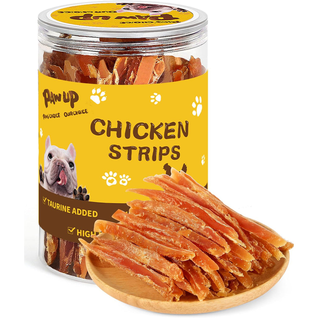 PAWUP Dog Treats, Chicken Jerky Strips, 12.5 oz | Low Fat & High Protein, Easy-to-Tear, Natural Training Treats for Small & Medium Dogs - Pawup