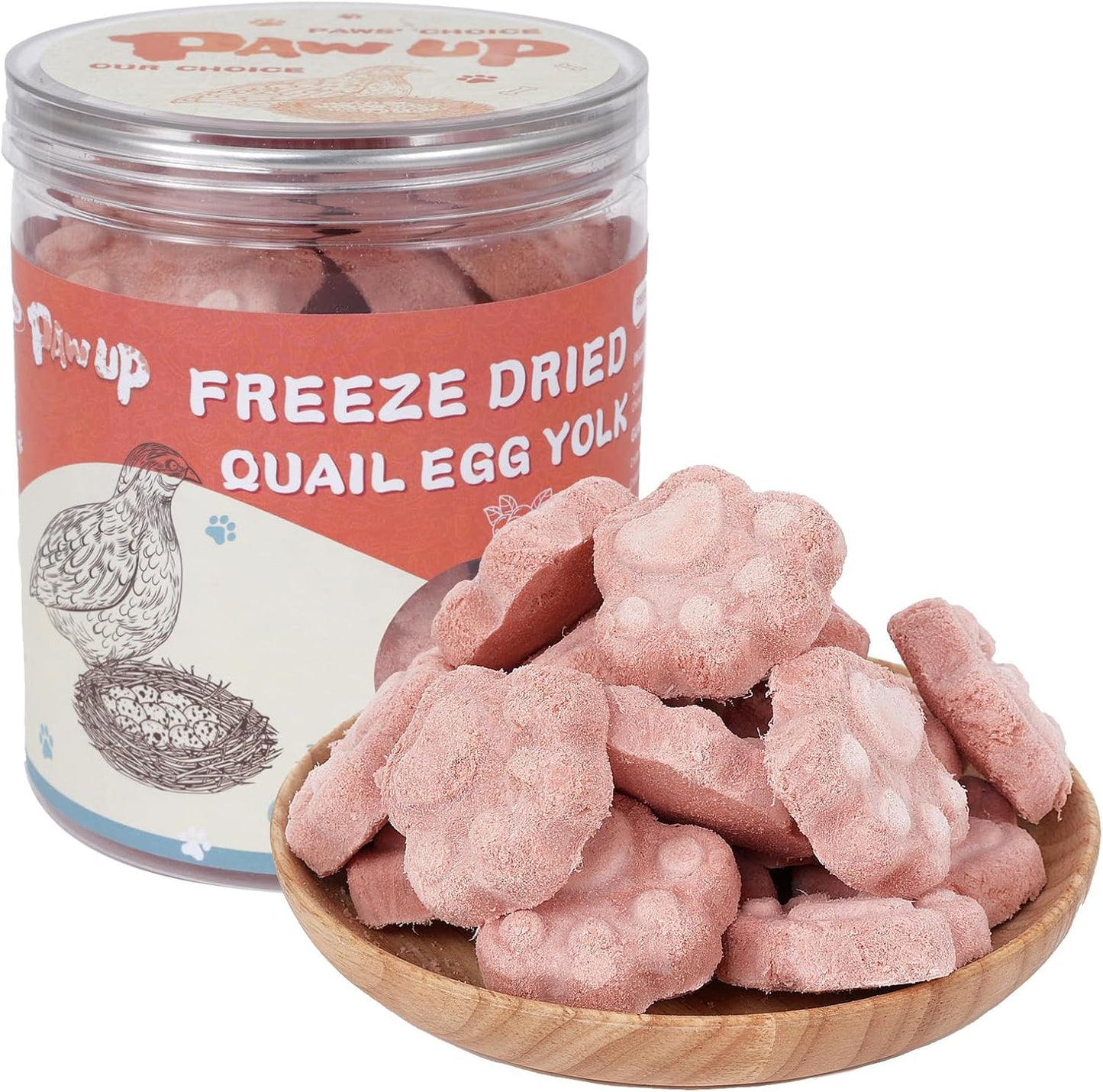 Freeze Dried Quail Egg Yolk Treats for Cats & Dogs, Coat & Urinary Health, 3.5 oz - Pawup