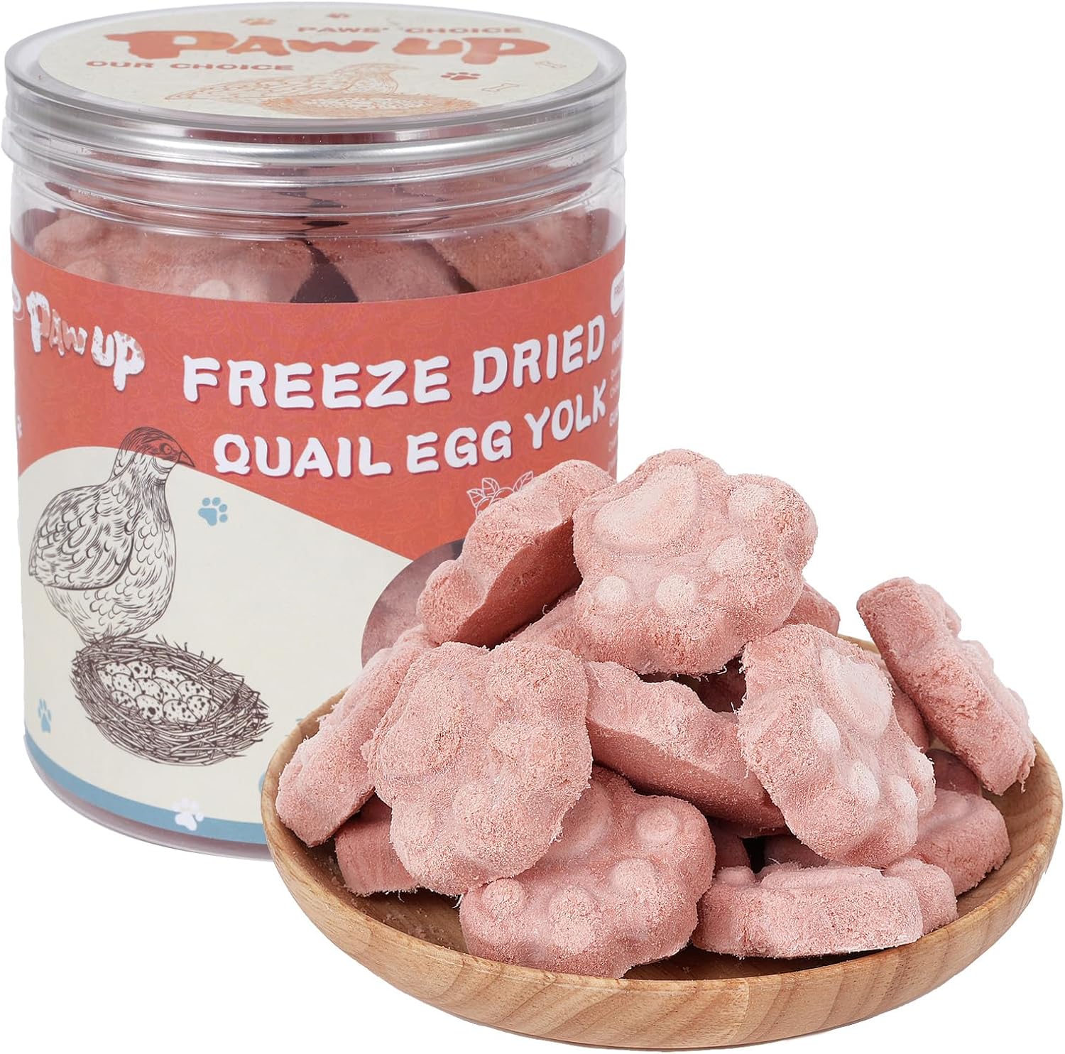 Freeze Dried Quail Egg Yolk Treats for Cats & Dogs, Coat & Urinary Health, 3.5 oz - Pawup