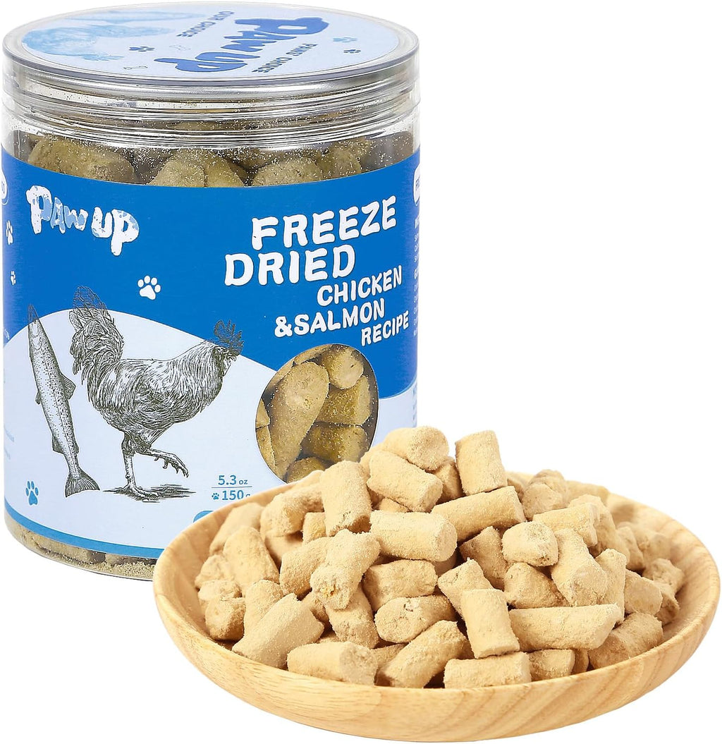 Freeze-Dried Chicken & Salmon Treats for Dogs & Cats, High-Protein Snacks, 5.3 oz - Pawup