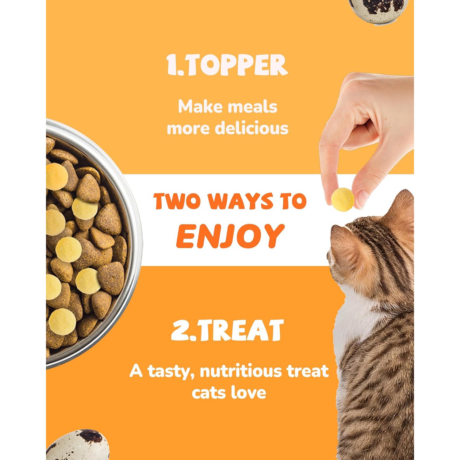 Freeze-Dried Quail Egg Yolk Treats for Dogs & Cats, Single-Ingredient Snacks - Pawup