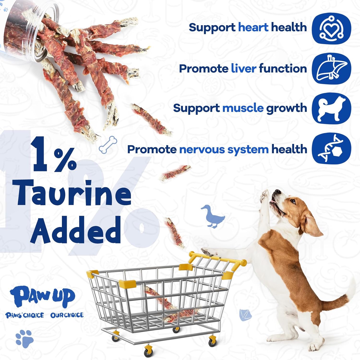 Cod Skin with Duck Dog Treats, High-Protein Omega-3 Chews for Dogs, 12.5 oz - Pawup