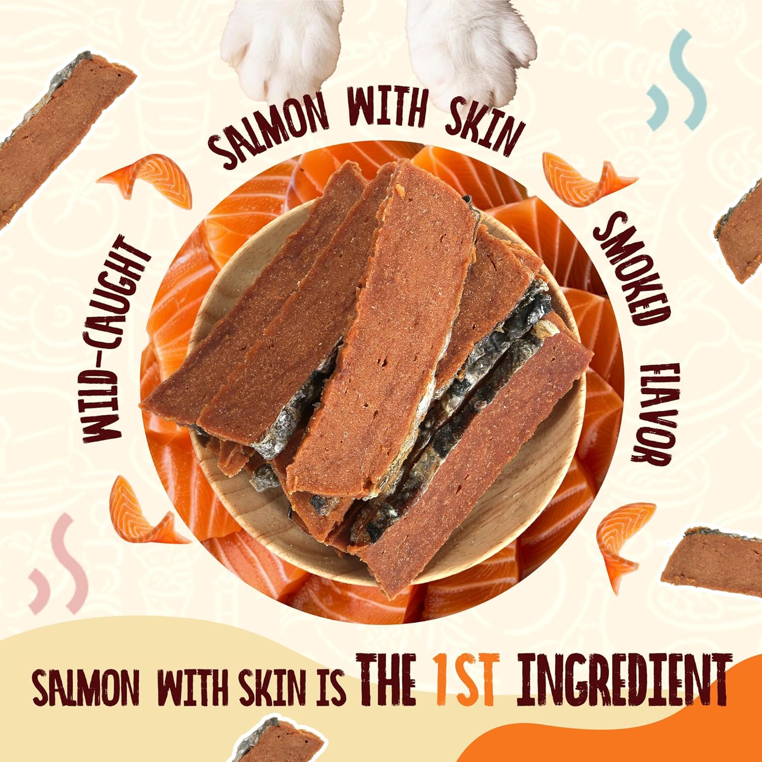 Salmon Strips Dog Treats, High-Protein Omega 3-6 Snacks for Dogs, 12.5 oz - Pawup